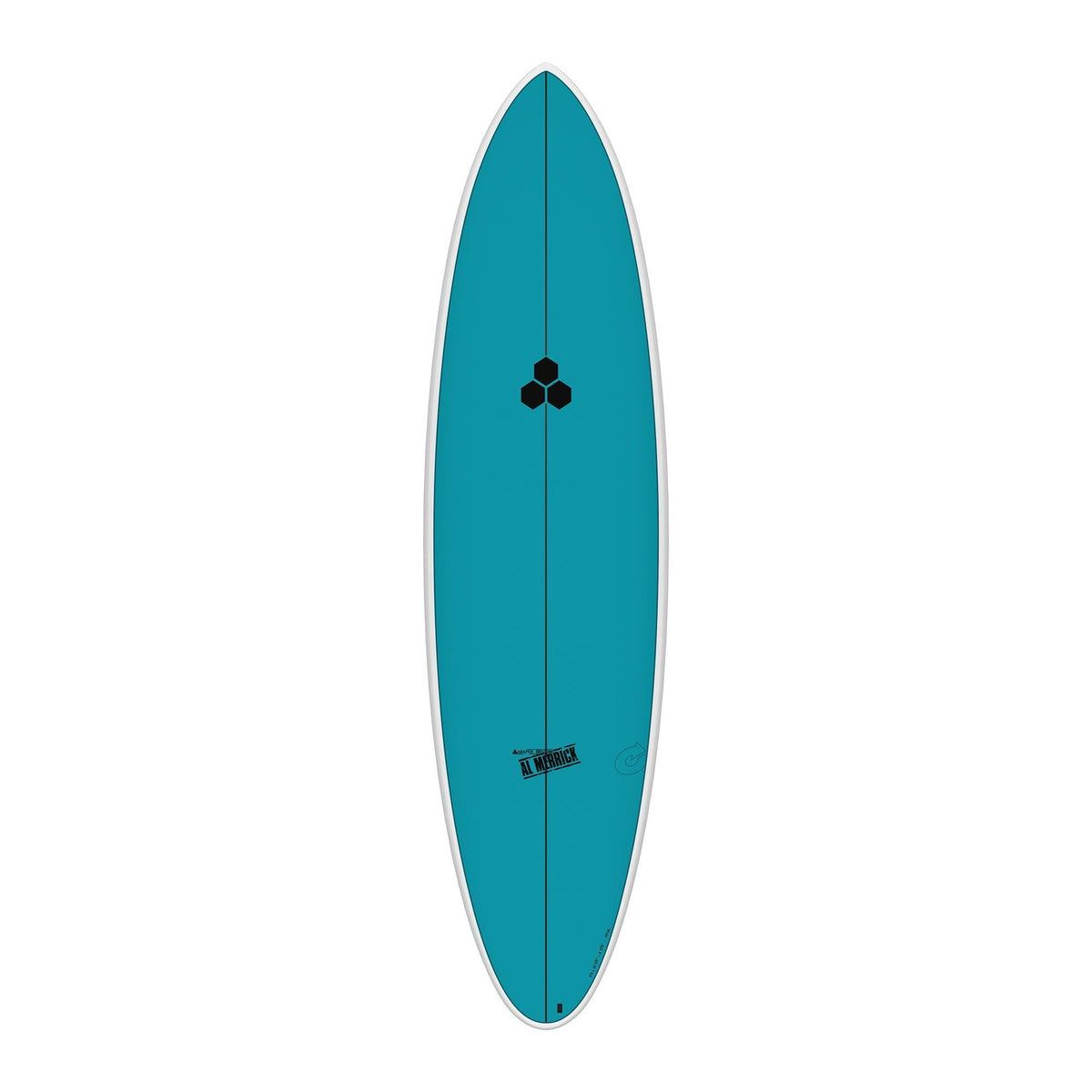 Channel Islands X-lite M23 Surfboard in Türkis, Draufsicht