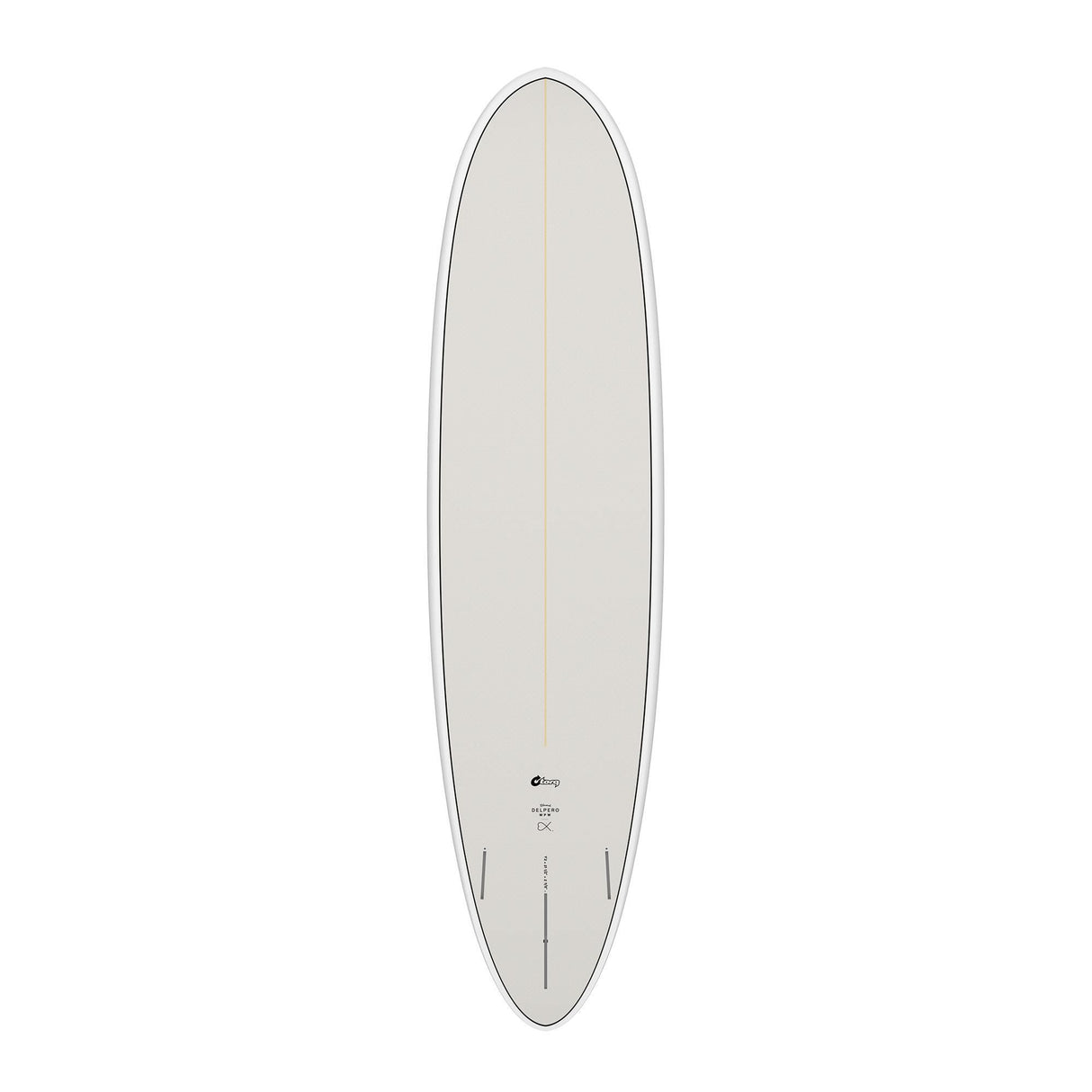 Torq TET Delpero MPW Surfboard, Creme, Schaumstoff, Draufsicht von oben
