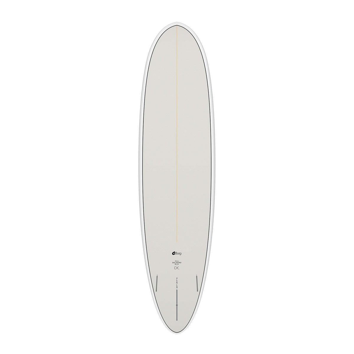 Torq TET Delpero MPW Surfboard, cremeweiß, Kunststoff, längliches Design, Frontansicht