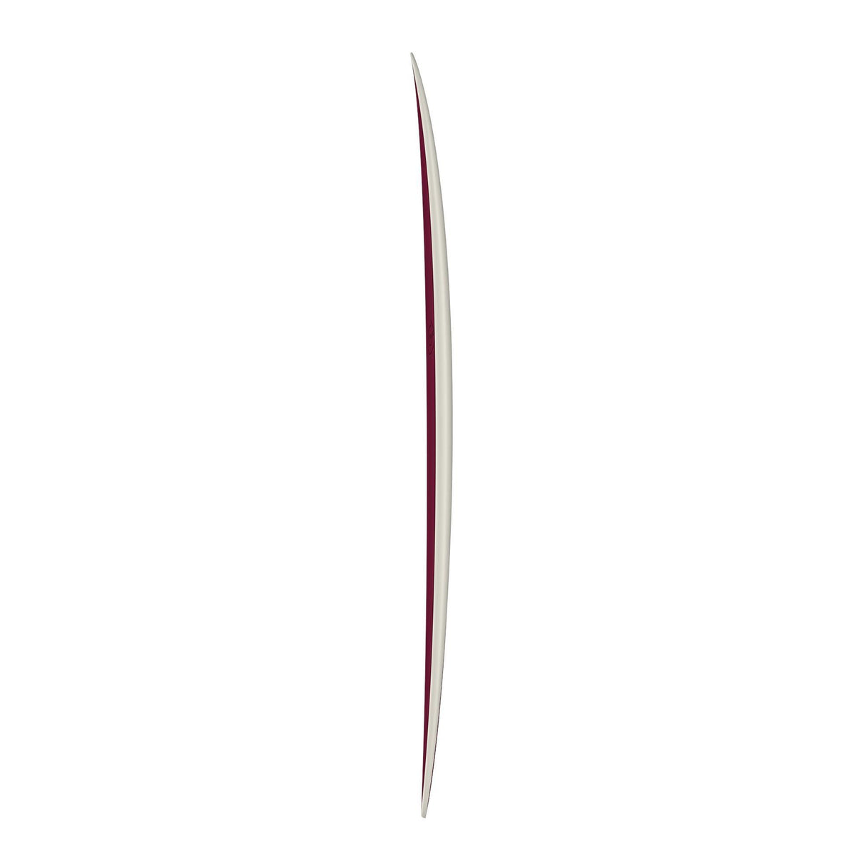 Torq TET Delpero MPW Surfboard in Burgunderrot, schlanke Outline, Seitenansicht