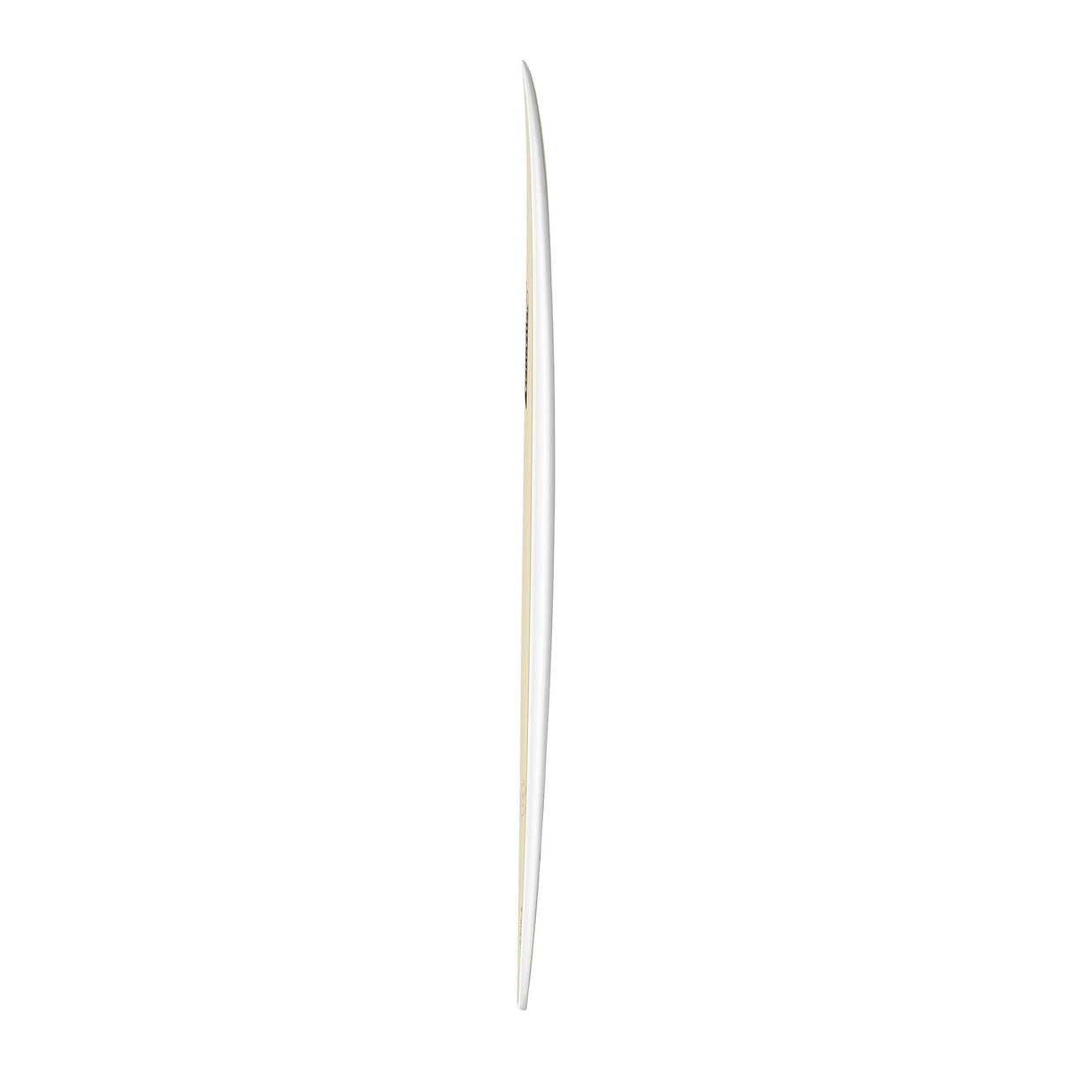 Channel Islands X-lite Chancho Surfboard, weiß, Seitenansicht, schlankes Design
