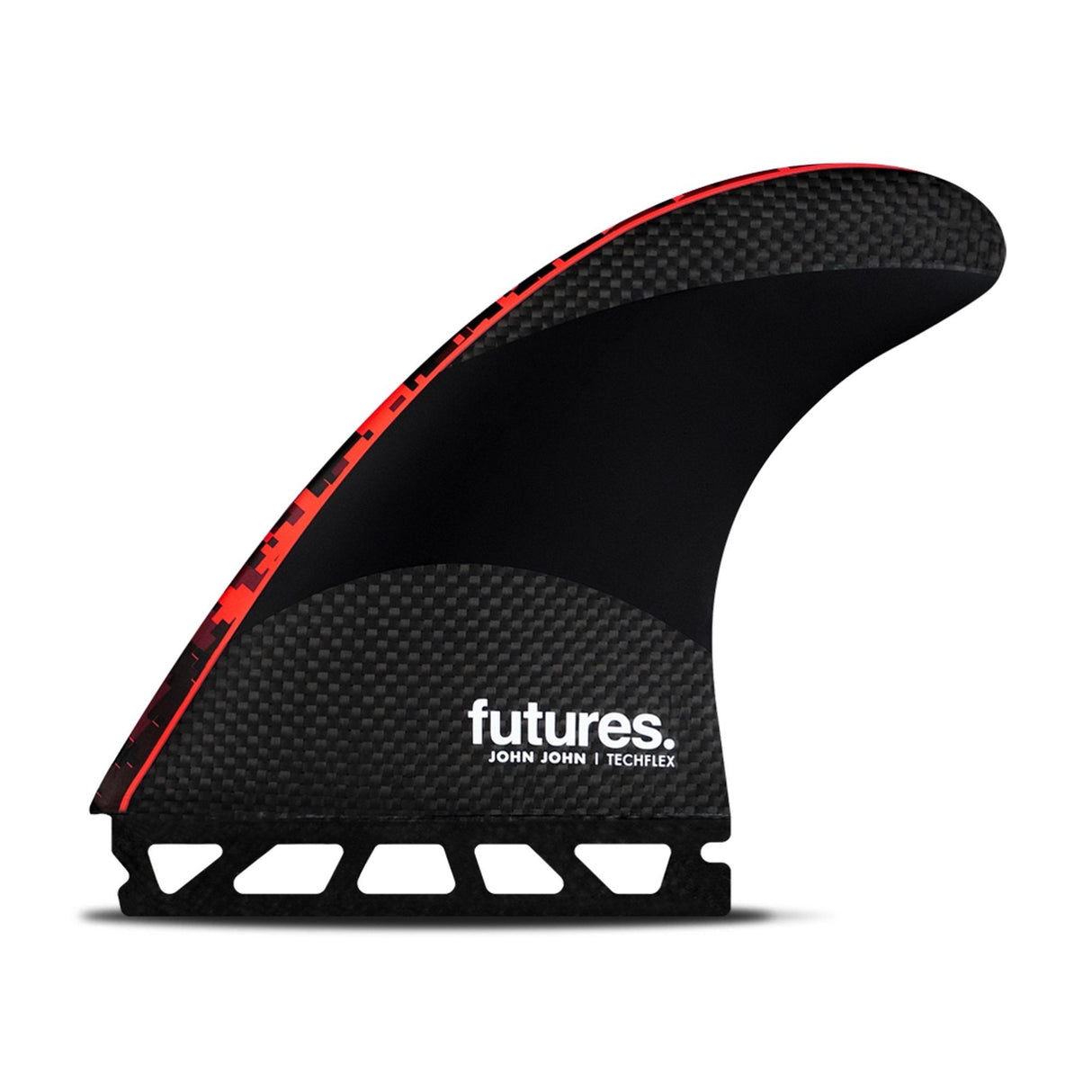 Futures Thruster Fin Set John John Techflex schwarz rot Carbon Seitenprofil