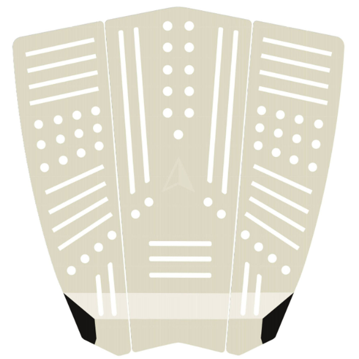 Roam Footpad Deck Lite Traction Pad 3-teilig, beige mit weißem Linienmuster, Draufsicht