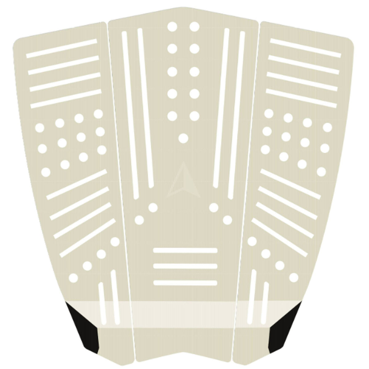 Roam Footpad Deck Lite Traction Pad 3-teilig, beige mit weißem Linienmuster, Draufsicht