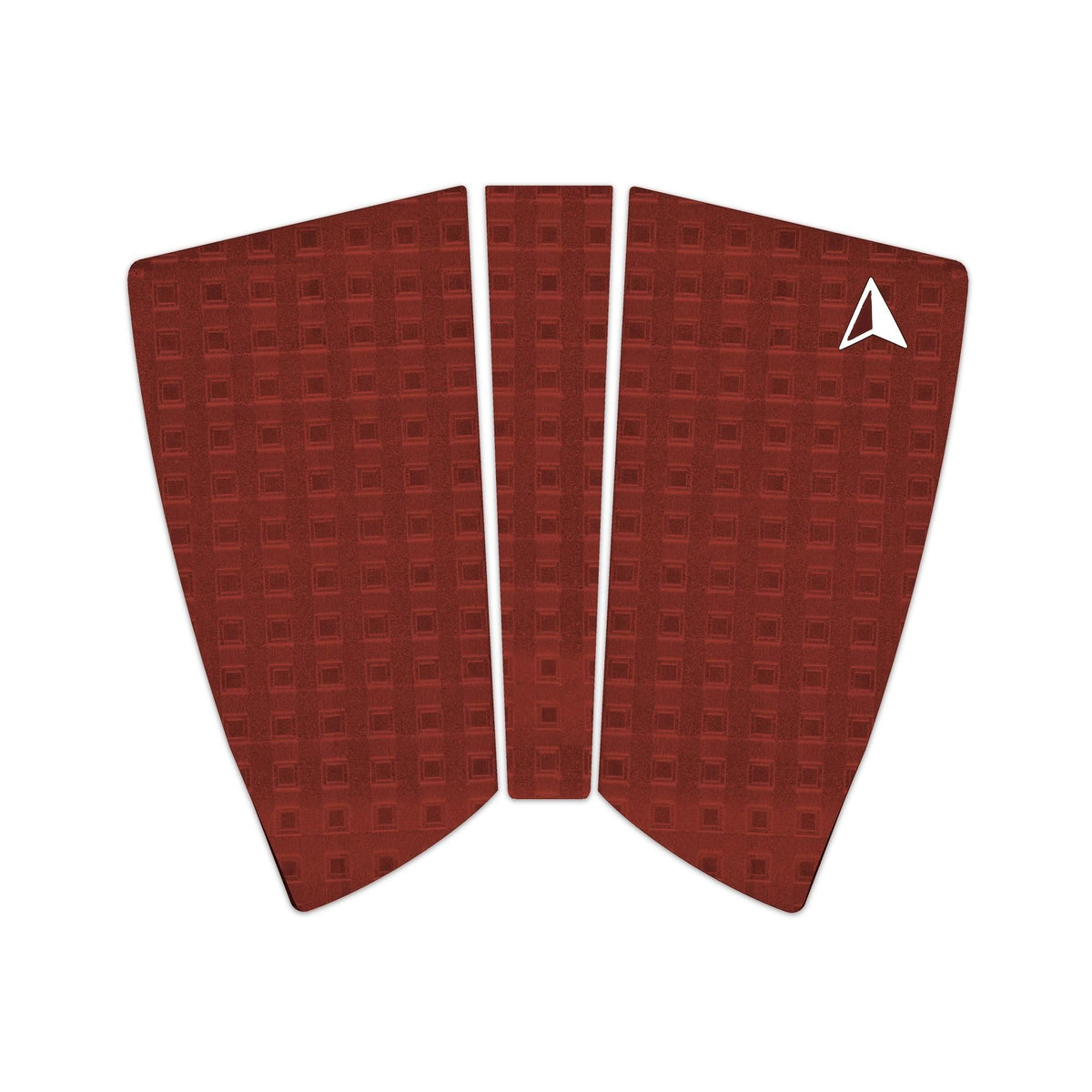 Roam Footpad Deck Grip Traction Pad 2+1 in Rot mit strukturiertem Muster, Draufsicht
