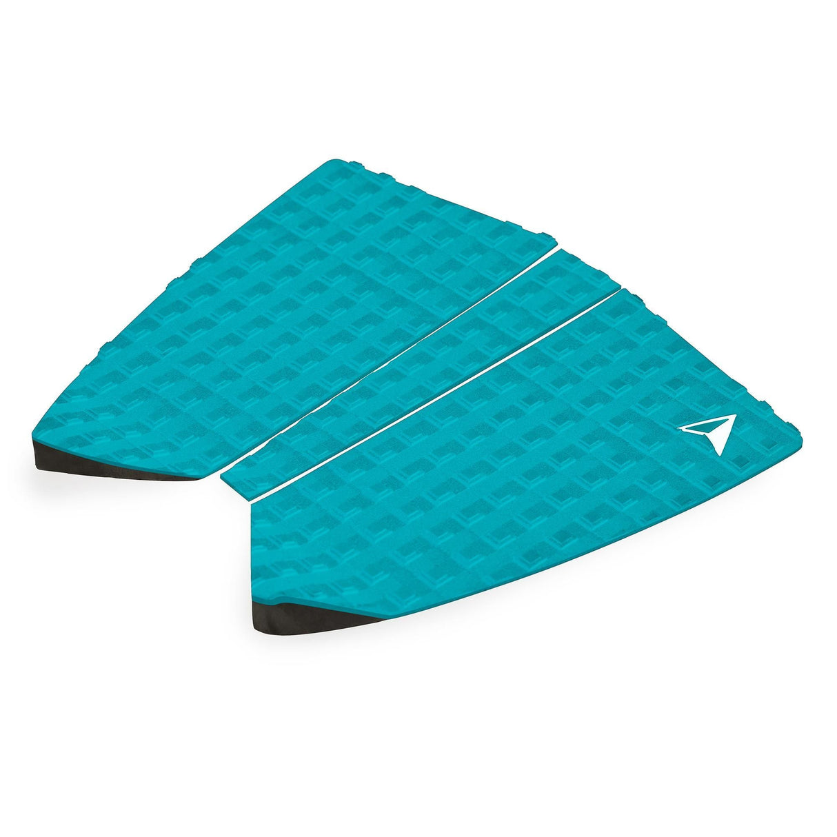 Roam Footpad Deck Grip Traction Pad 2+1 in Türkis mit strukturierter Oberfläche und schwarzen Kanten, isometrische Ansicht