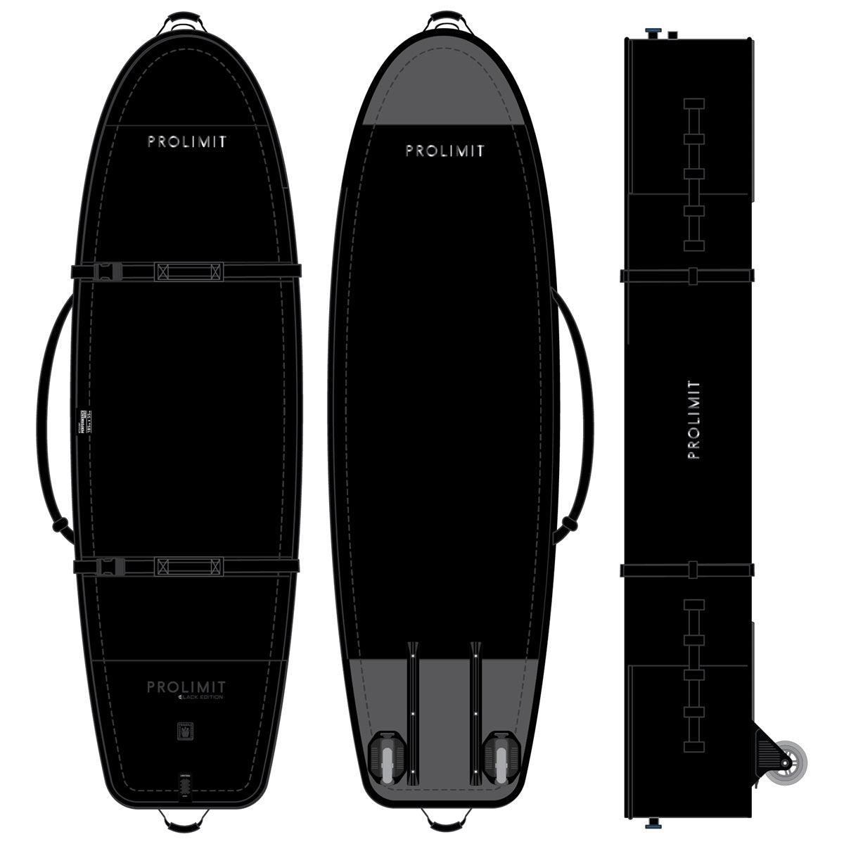 Kitesurf Elite Boardbag With Slider Wheels Black