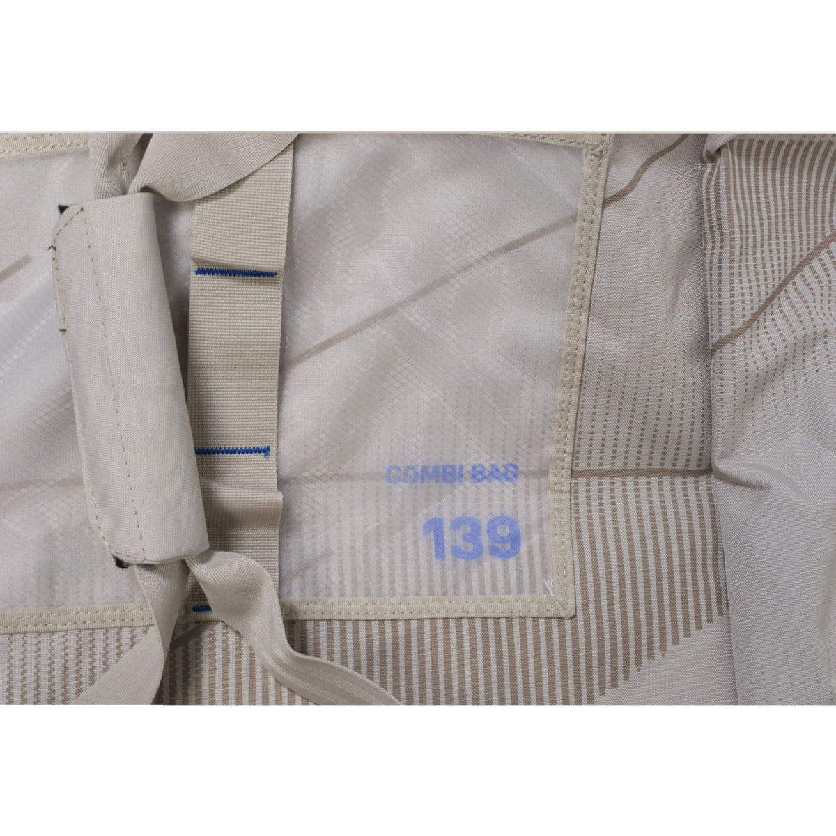 Duotone Combibag 2027 Reisetasche in Beige und Grau mit Tragegriffen und Fächeraufteilung, Detailansicht