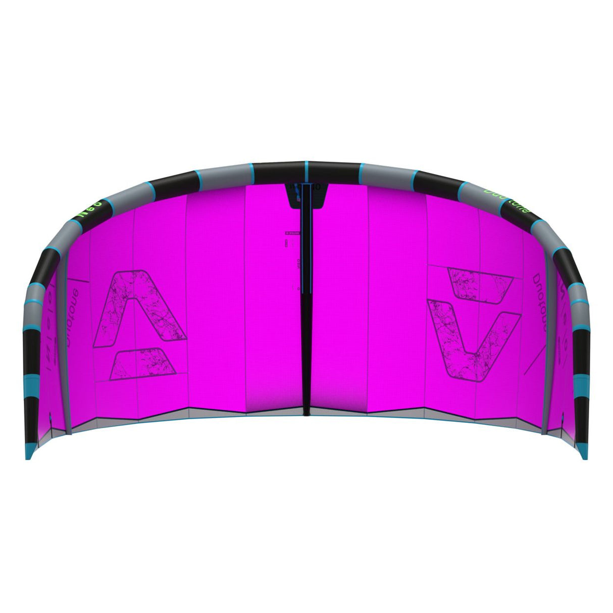 Duotone Neo 2027 Kiteschirm in Magenta mit schwarzem und grauem Rahmen, Draufsicht