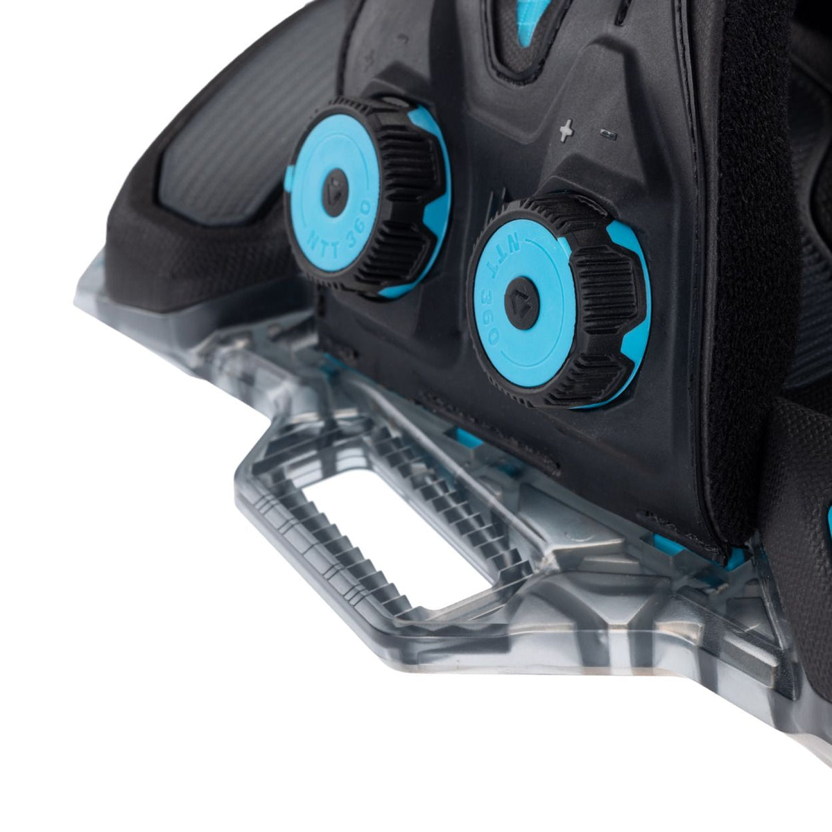 Duotone Entity 360 2027 Kite-Helm schwarz mit blauen Lufteinlässen und transparentem Visier, Seitenansicht