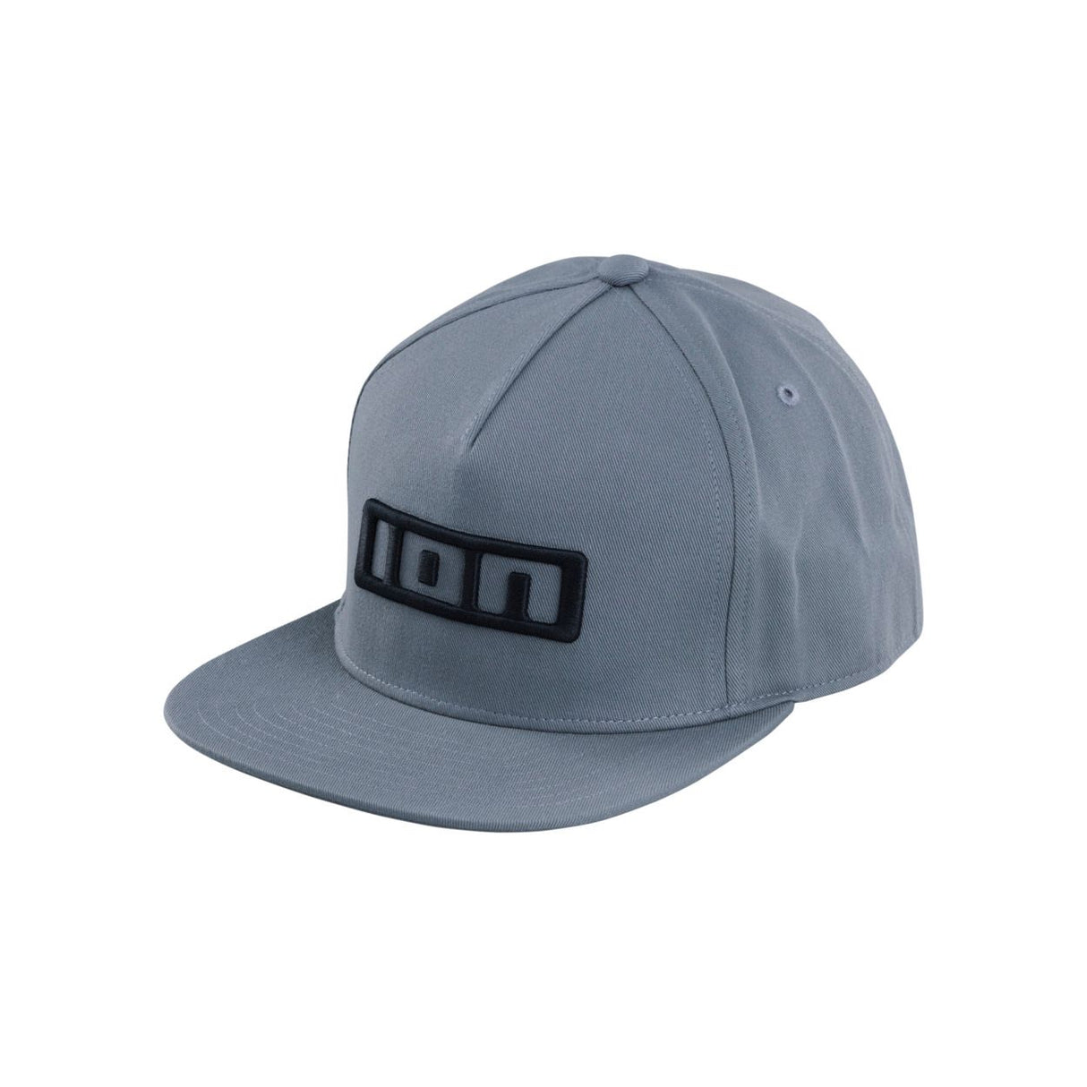 ION Ionic 2026 Snapback Cap in Grau mit schwarzem ION Logo, Frontansicht