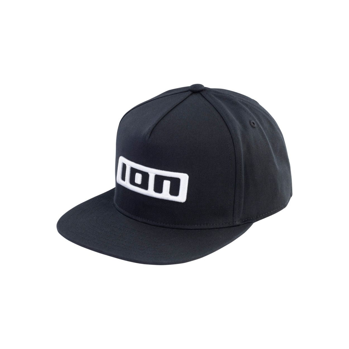 ION Ionic 2026 Snapback Cap schwarz mit weißem Logo, Frontansicht