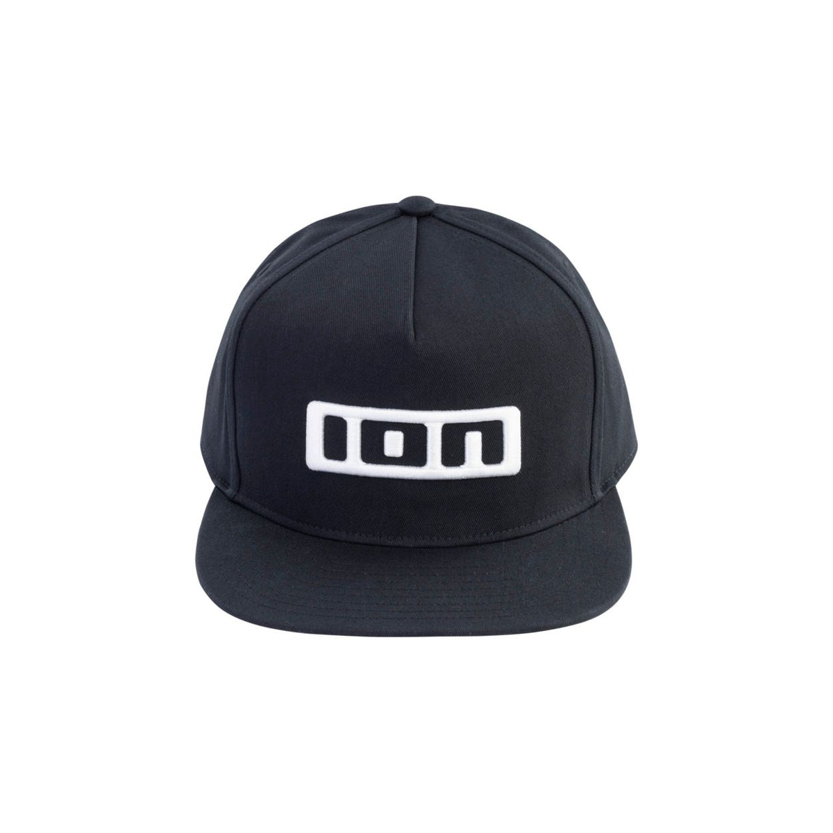 ION Ionic 2026 Snapback Cap schwarz mit weißem Logo, Frontalansicht