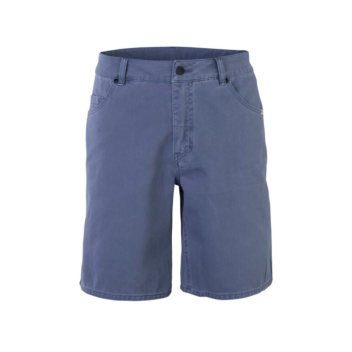 ION Denim Shorts 2026 in Blau, Frontalansicht, Baumwollmischgewebe mit klassischem Schnitt und Taschen
