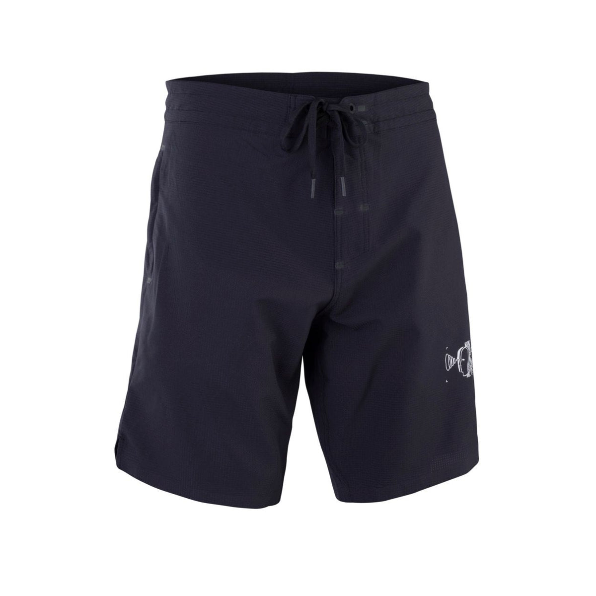ION Avalon 18 Boardshorts 2026 schwarz, Frontansicht, Schnelltrocknungsmaterial mit Kordelzug