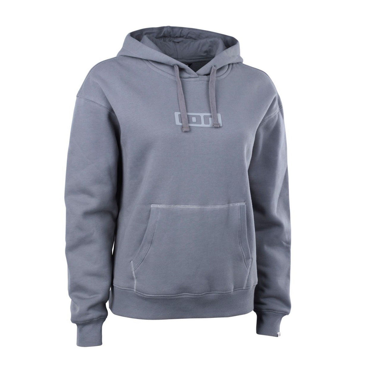 ION Ionic 2026 Hoodie grau aus Baumwollmischung mit Kapuze und Frontprint, Frontalansicht