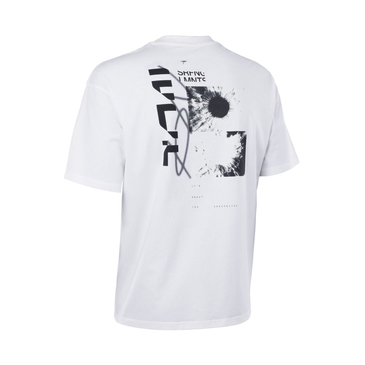 ION Vibes T-Shirt 2026 weiß mit schwarzem grafischem Print, Baumwolle, Frontalansicht