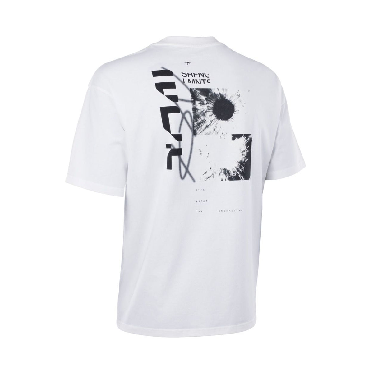 ION Vibes T-Shirt 2026 weiß mit schwarzem grafischem Print, Baumwolle, Frontalansicht