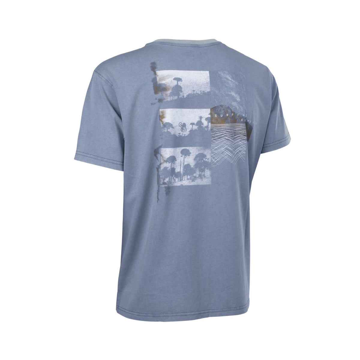 ION Graphic Tee 2026 Herren T-Shirt blau mit Fotodruck auf der Rückseite, Rückenansicht