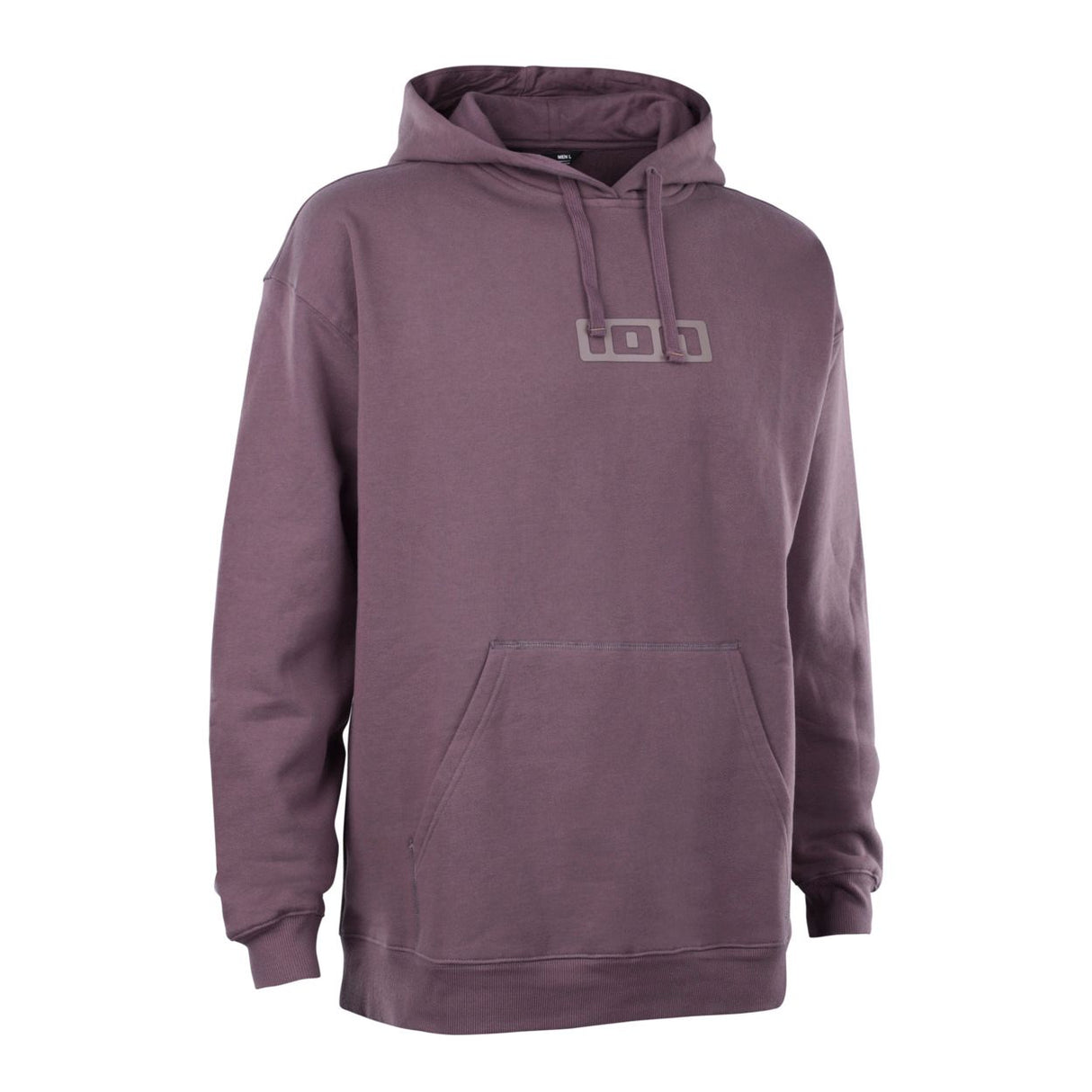 ION IONIC Hoodie 2026 in Mauve mit Logo, Frontansicht, Kapuze und Kängurutasche