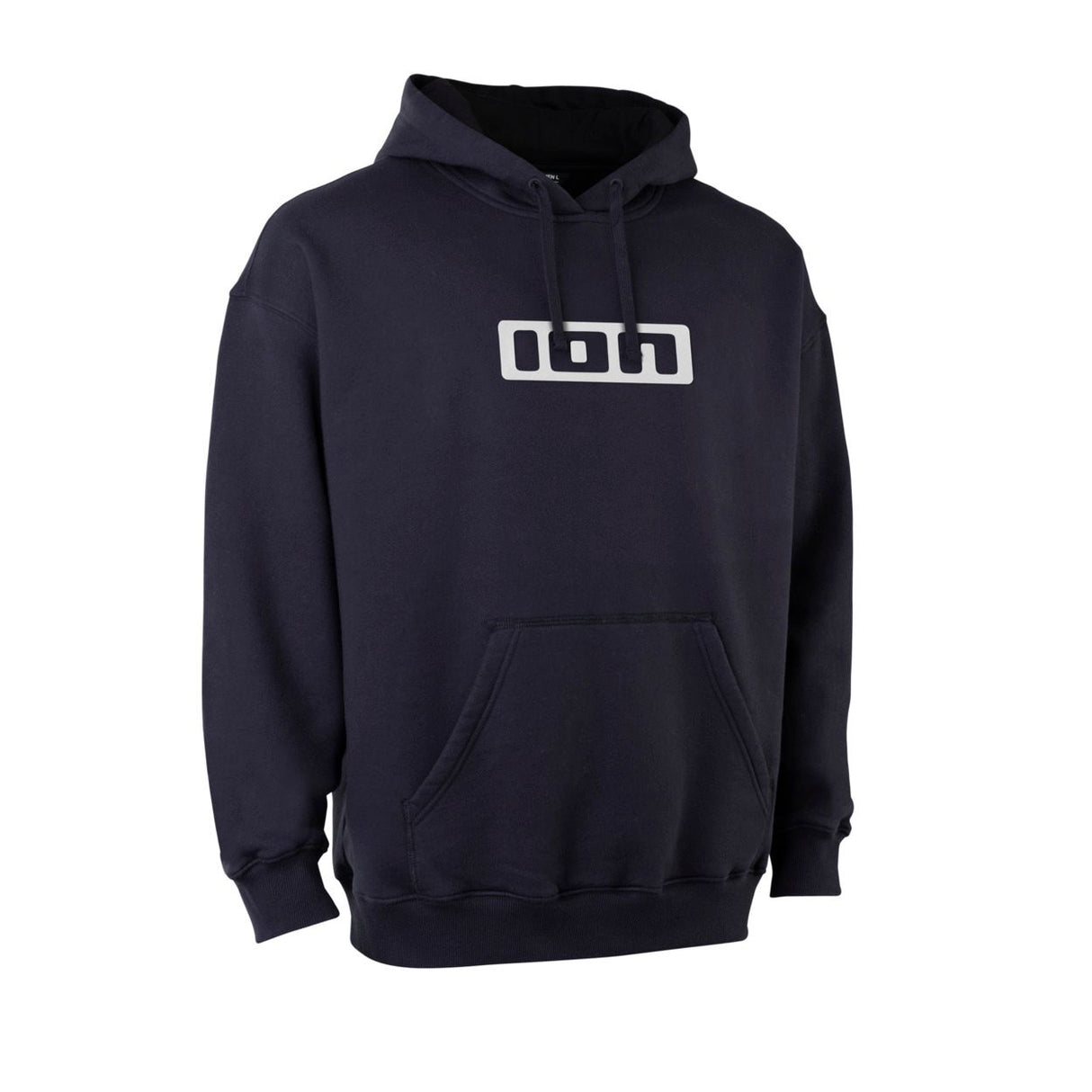 ION IONIC Hoodie 2026 in Dunkelblau mit weißem ION-Logo, Kapuze und Fronttasche, Vorderansicht