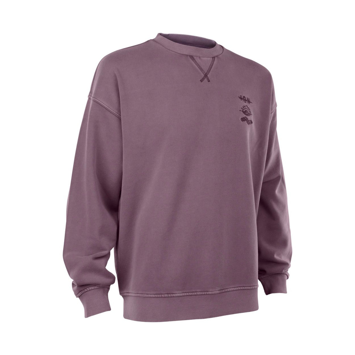 ION Sweater Mood Men in Mauve, Baumwoll-Mix, Rundhalsausschnitt, Frontansicht