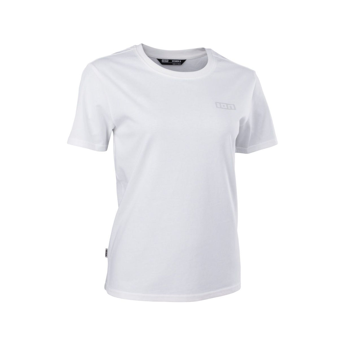 ION S-Ionic T-Shirt 2026 weiß, Frontansicht, Kurzarm Baumwoll-T-Shirt mit kleinem Logo