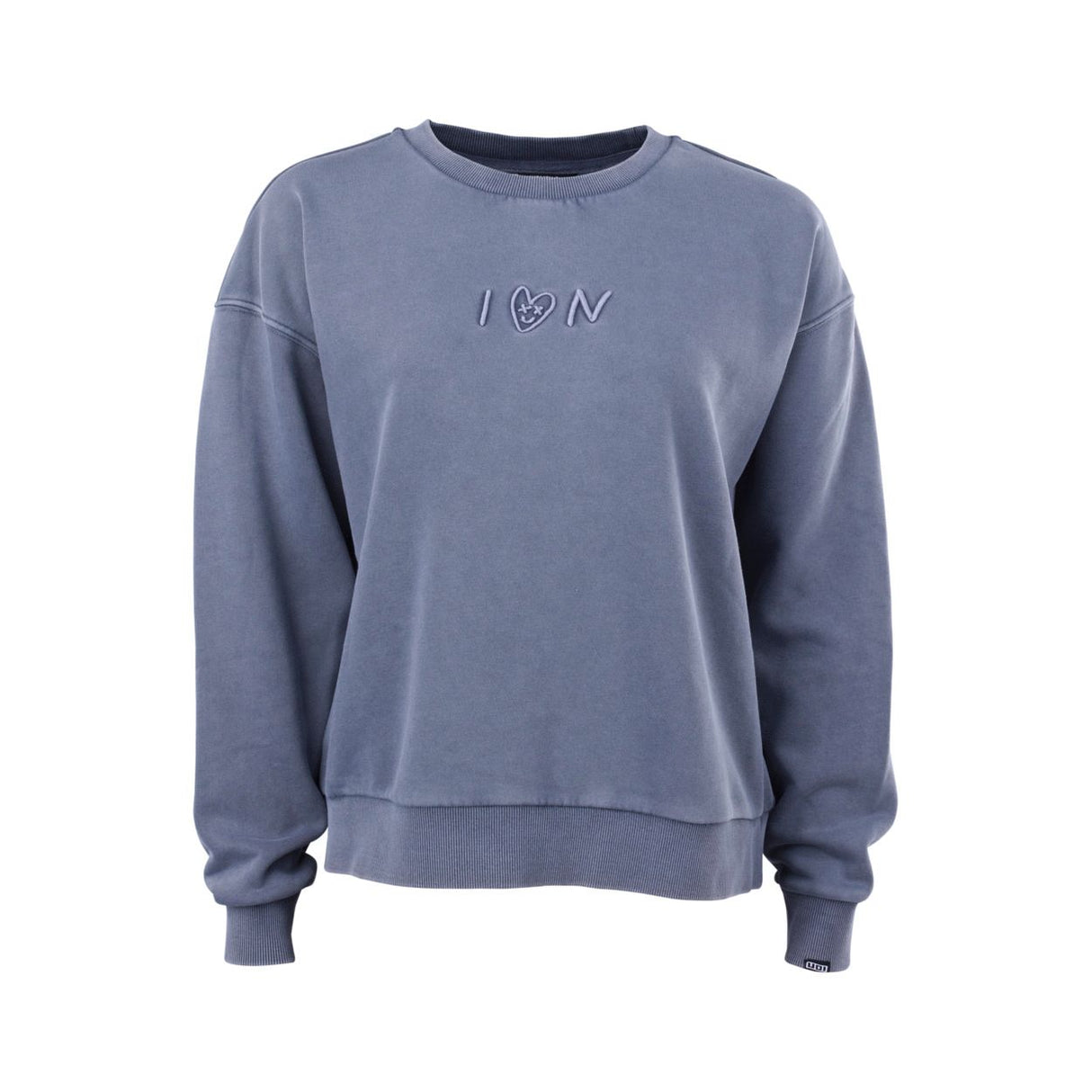 ION Sweater Mood 2026 blaugrau mit Stickerei, Frontansicht
