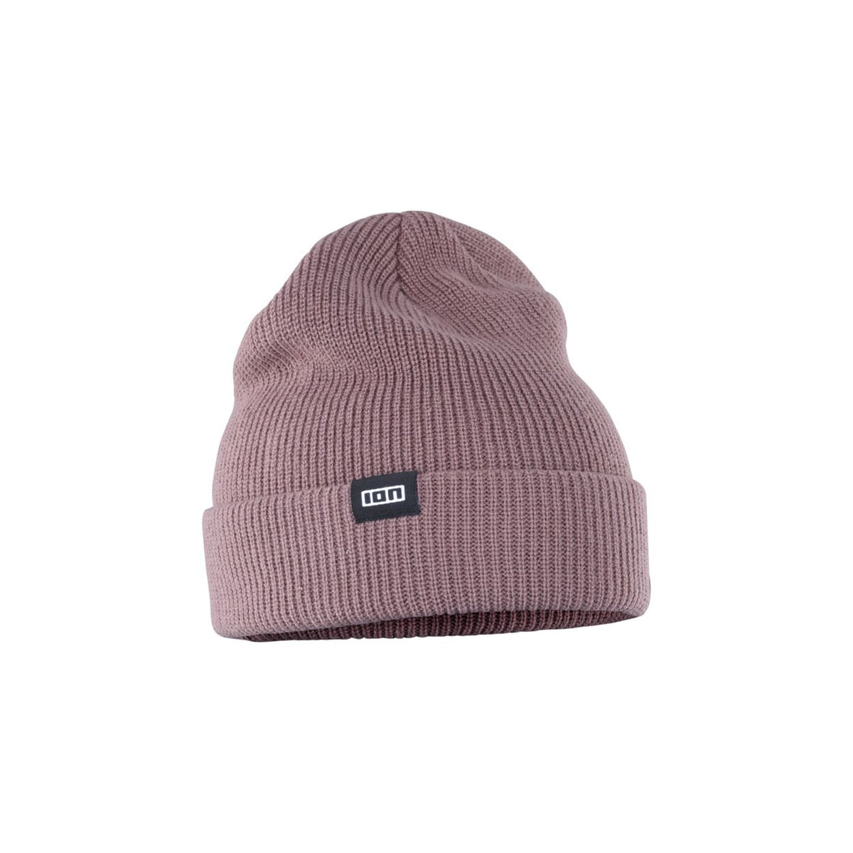ION Beanie Ionic 2026 Mütze Strickstoff Mauve mit Logo-Label Frontansicht