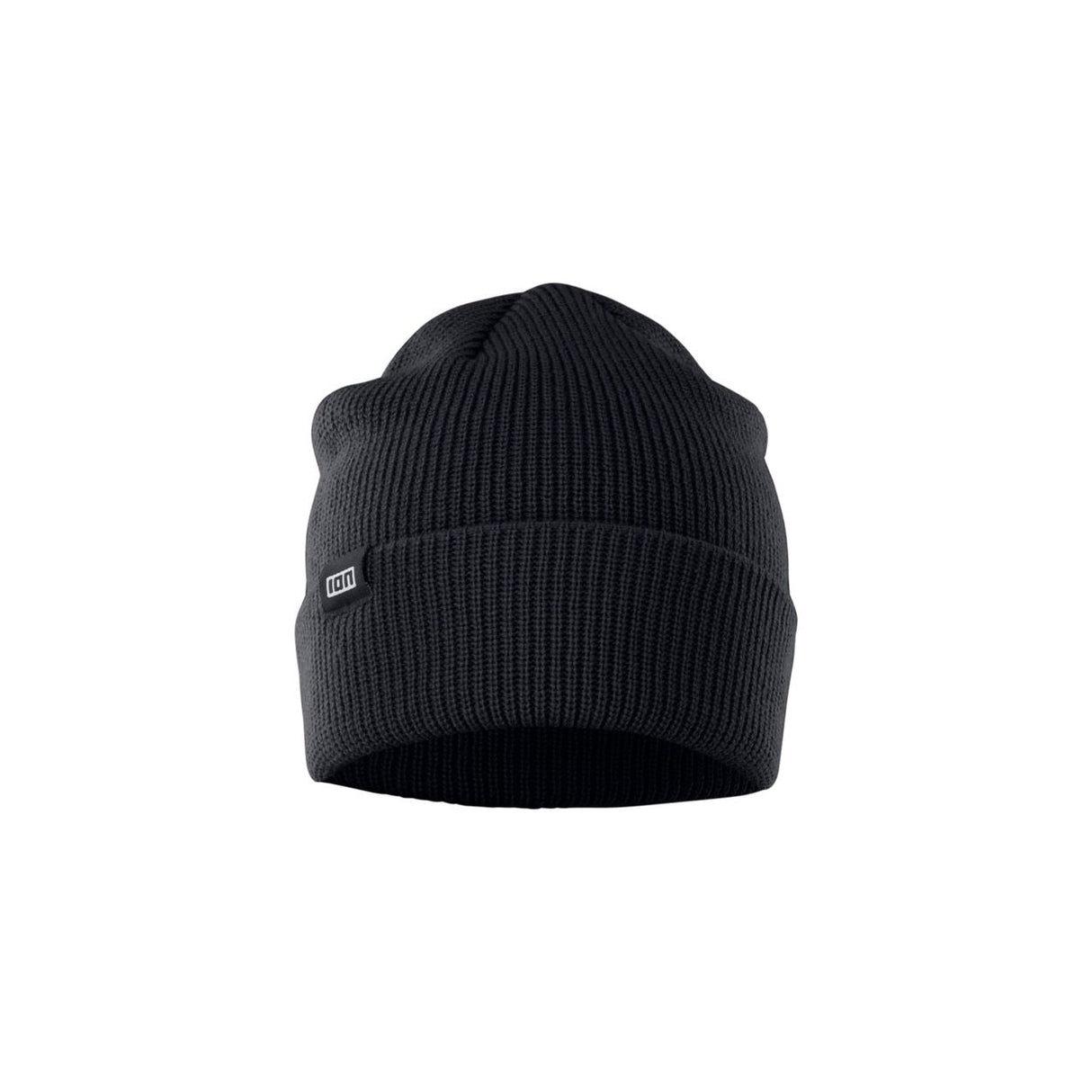 ION Beanie Ionic 2026 schwarze Strickmütze mit Rippstruktur, Frontansicht