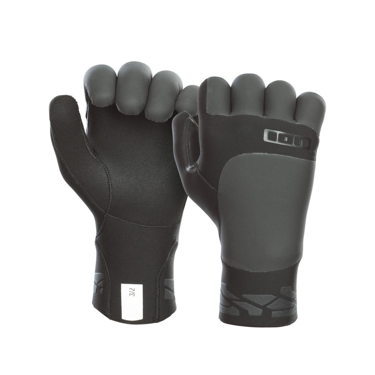 ION Claw Gloves 2026 schwarz-grau Neopren Handschuhe Vorder- und Rückseite