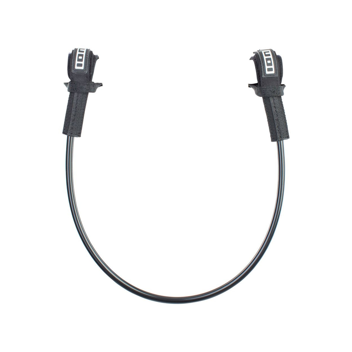ION Windsurf Harness Line Fix Pro 2026, schwarzes Verbindungsseil mit gepolsterten Enden, Frontalansicht