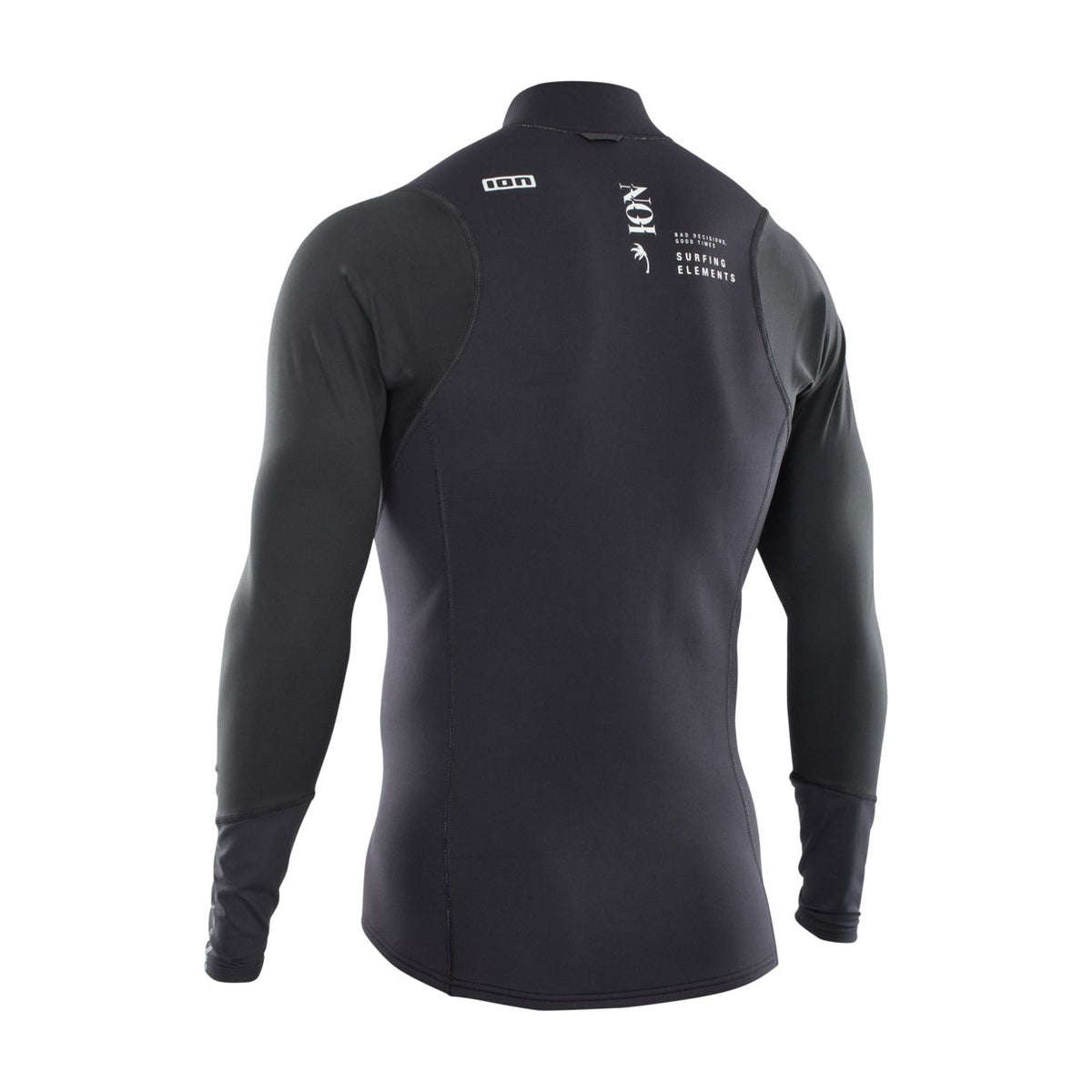 ION Neo Zip Top 2/1 LS Herren schwarz, Neopren Langarm Shirt mit Reißverschluss, Rückenansicht