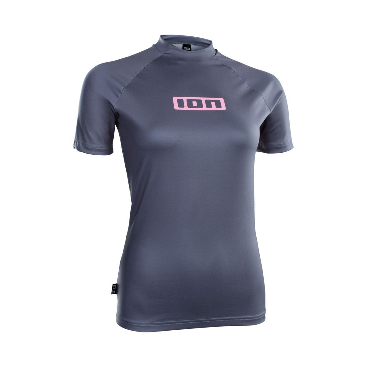 ION Rashguard Promo 2026 Damen Kurzarm dunkelblau mit rosa Logo Frontansicht