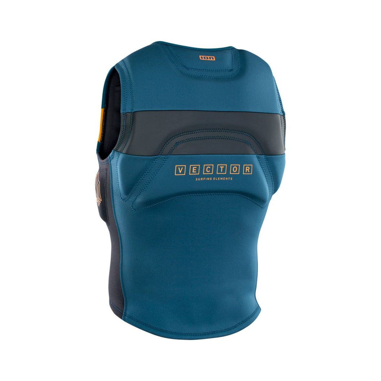 ION Vector Vest Amp Front Zip 2023 in Blau mit Schwarz, Neopren-Weste, Frontansicht