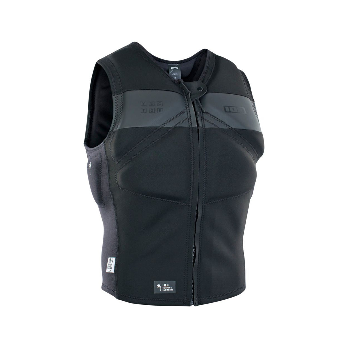 ION Vector Vest Amp Front Zip 2023 schwarz grau Neopren Prallschutzweste Frontansicht