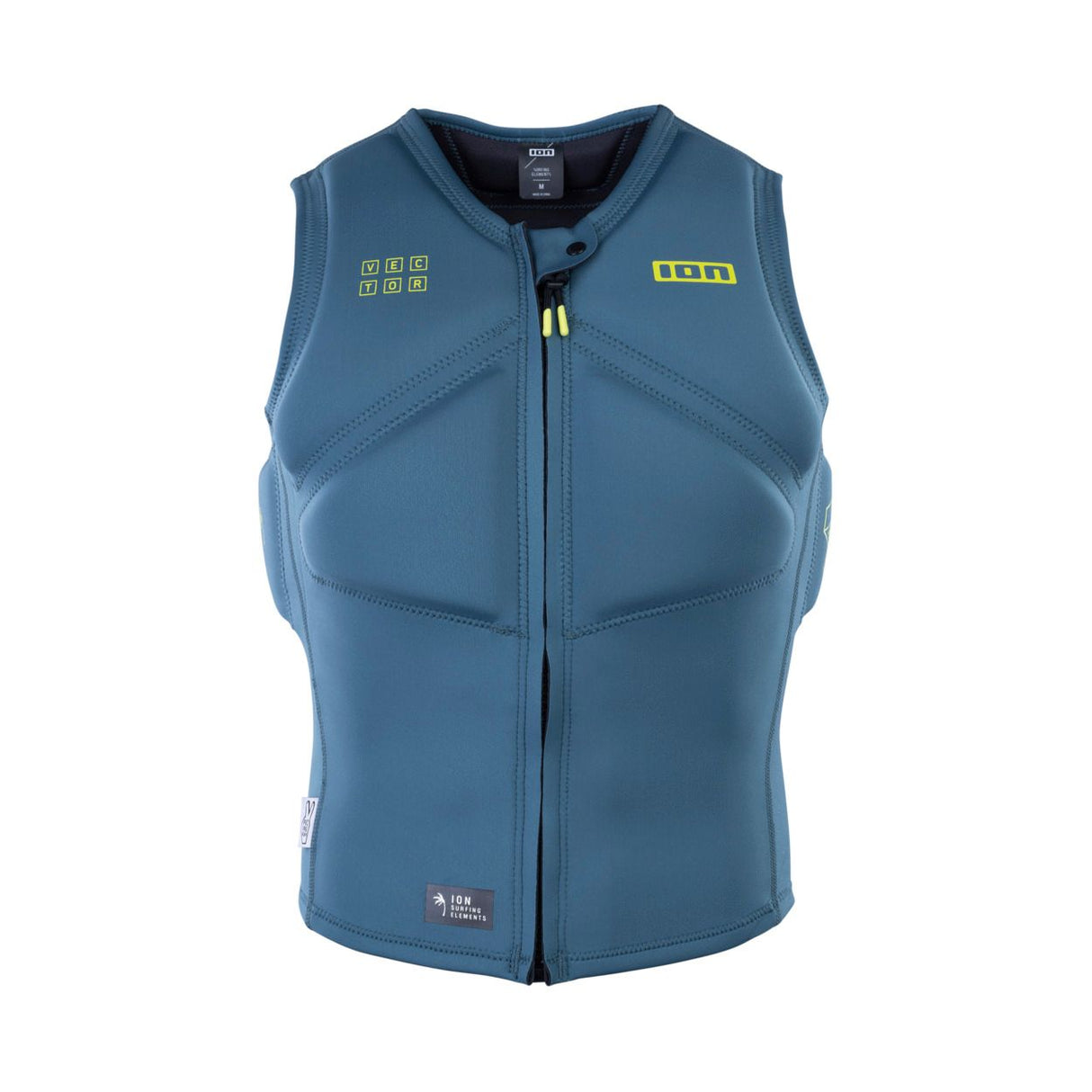 ION Vector Vest Core Front Zip Herren 2024, blaugrau, Neopren mit Frontreißverschluss, Frontalansicht