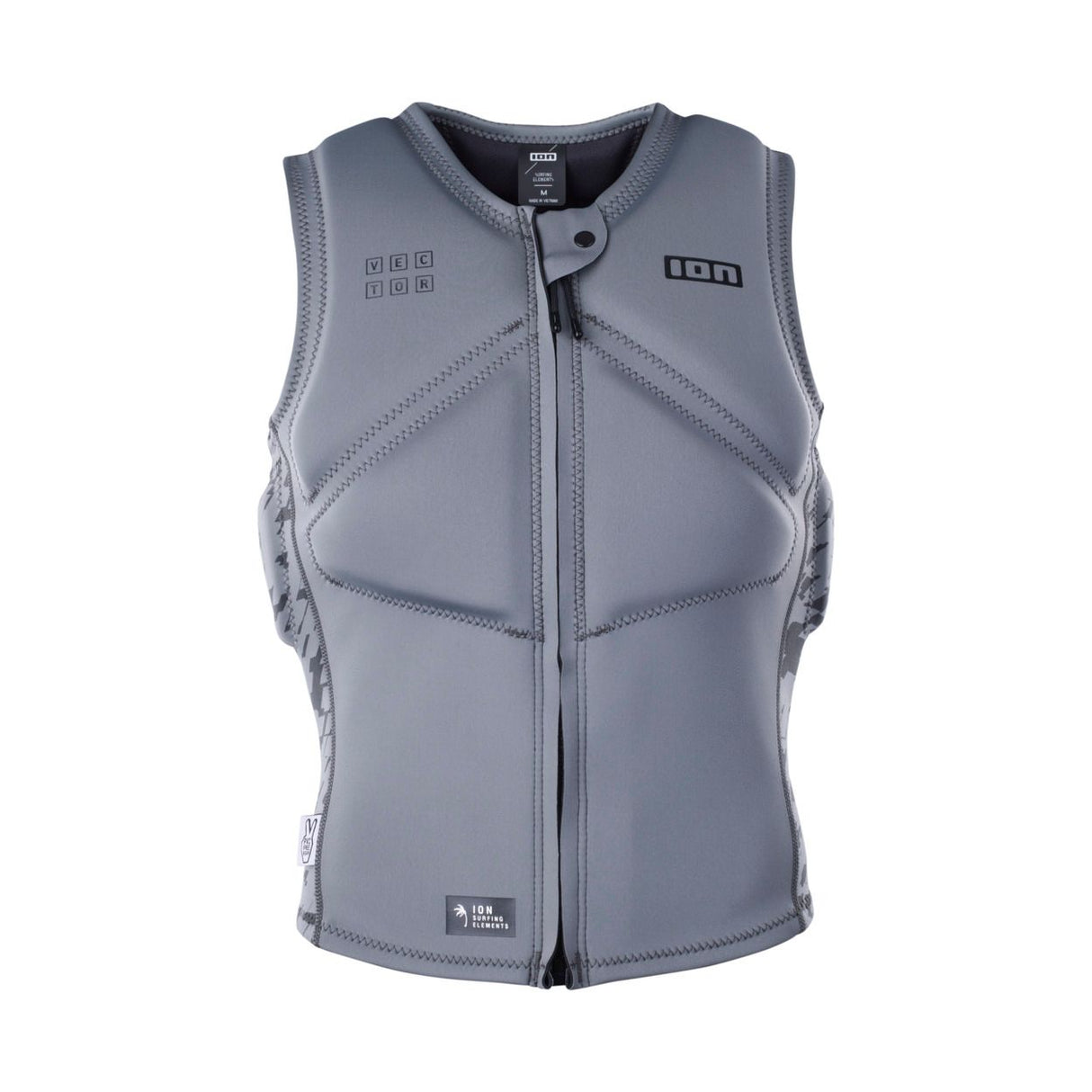 ION Vector Vest Core Front Zip Herren 2024, grau, Neopren, Frontreißverschluss, Frontansicht