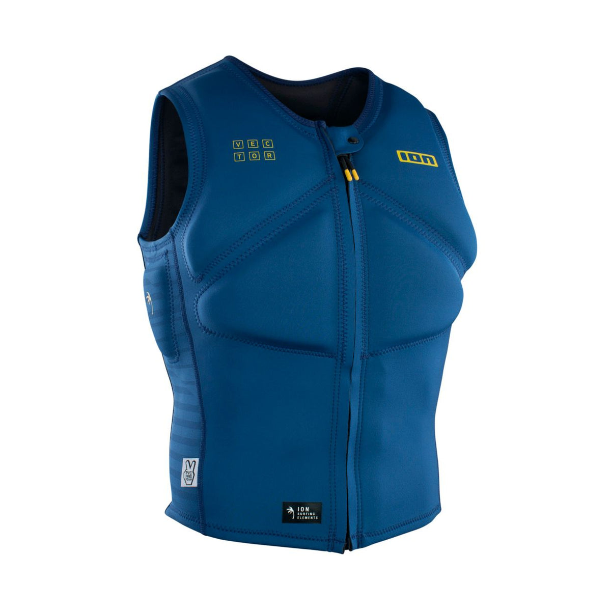ION Vector Vest Core Front Zip Herren 2024 in Blau, Neopren-Weste mit Frontreißverschluss, Frontalansicht