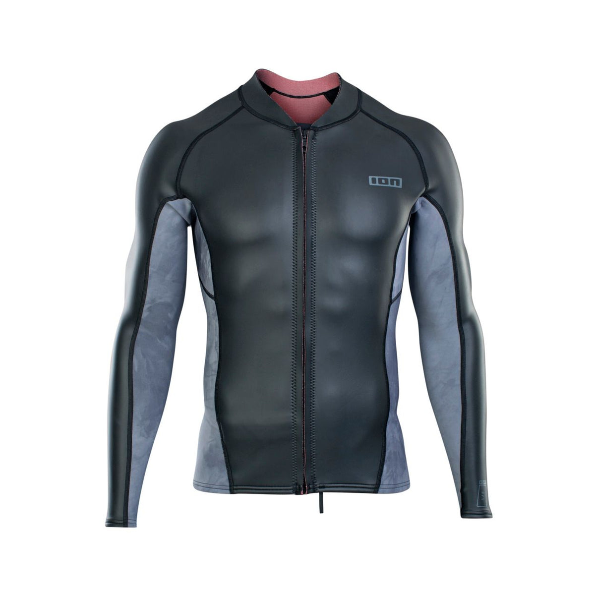ION Neo Zip Top 2/1 LS Skin Langarm Neoprenanzug Schwarz Grau Frontansicht
