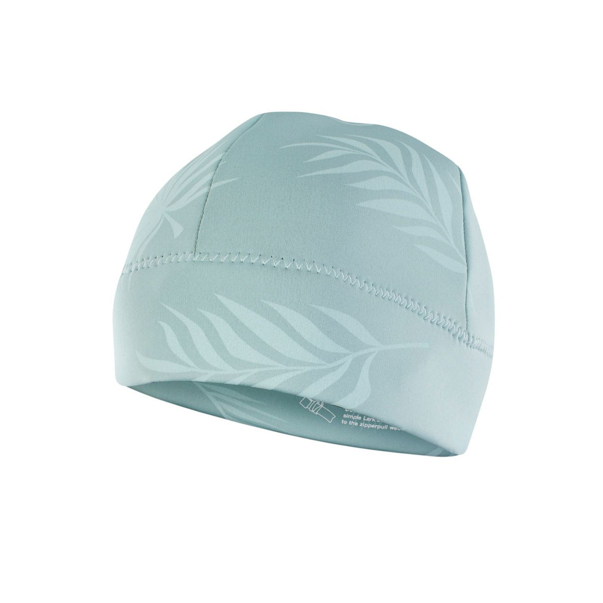 ION Grace Beanie 2026 Hellblau mit Blattmuster und reflektierenden Details, Seitenansicht