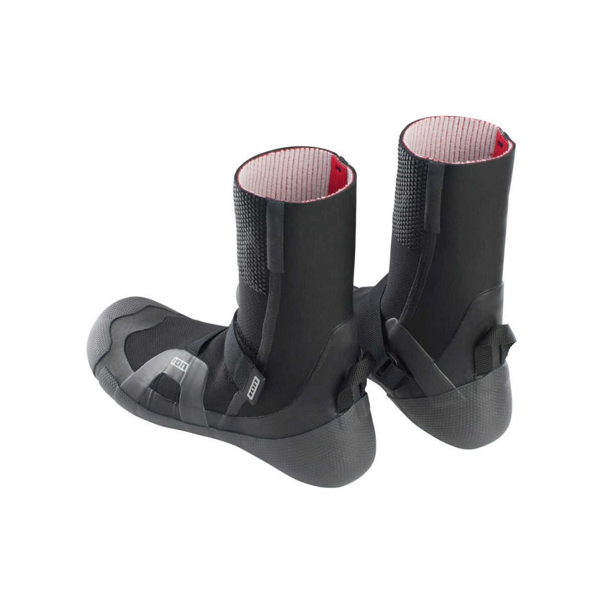 ION Ballistic Boots 3/2 Round Toe 2026 schwarz mit pinkem Futter, Neopren-Wasserschuhe, Ansicht von vorne und Seite