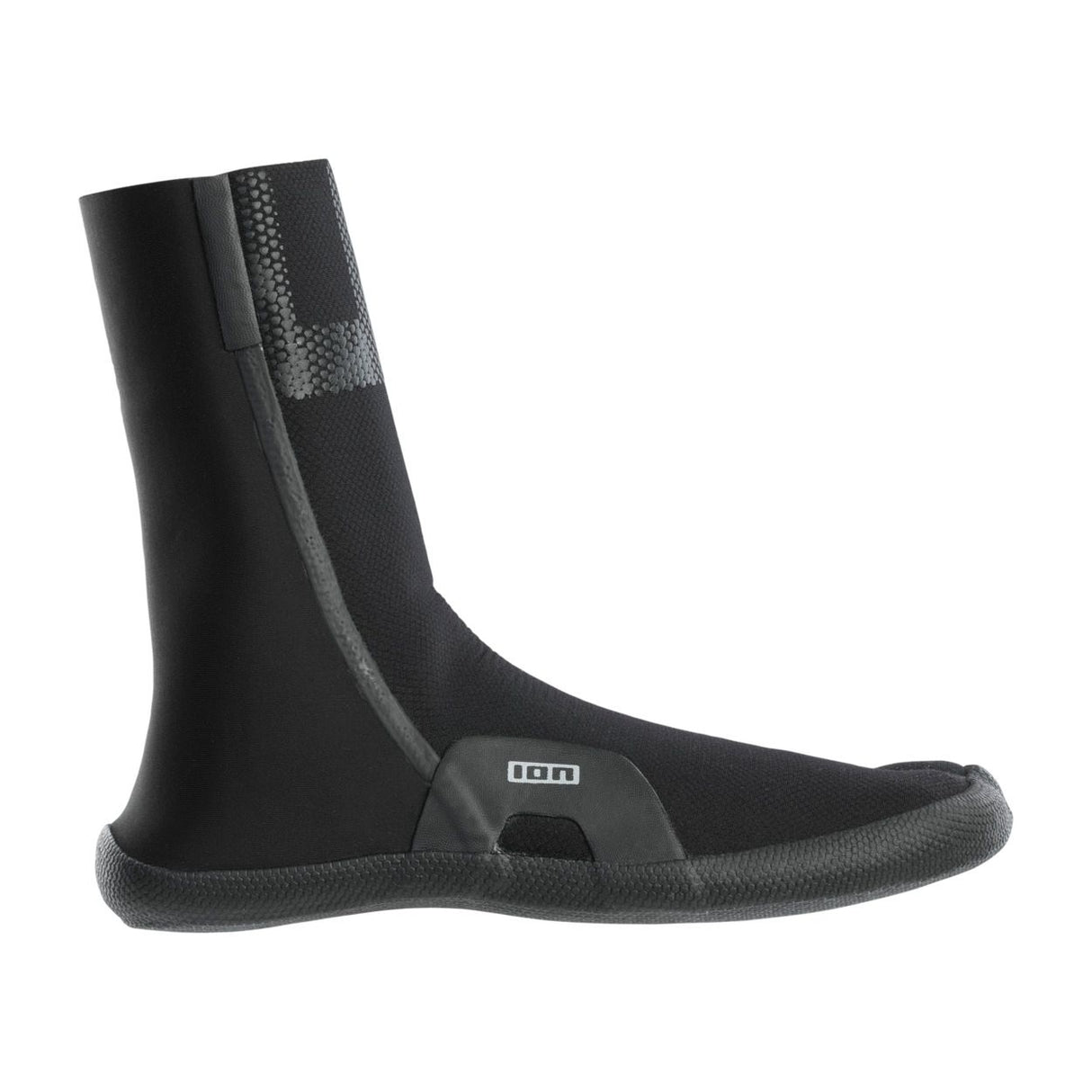 ION Ballistic Socks 3/2 Internal Split 2026 schwarze Neopren-Socken mit Split-Design, Seitenansicht