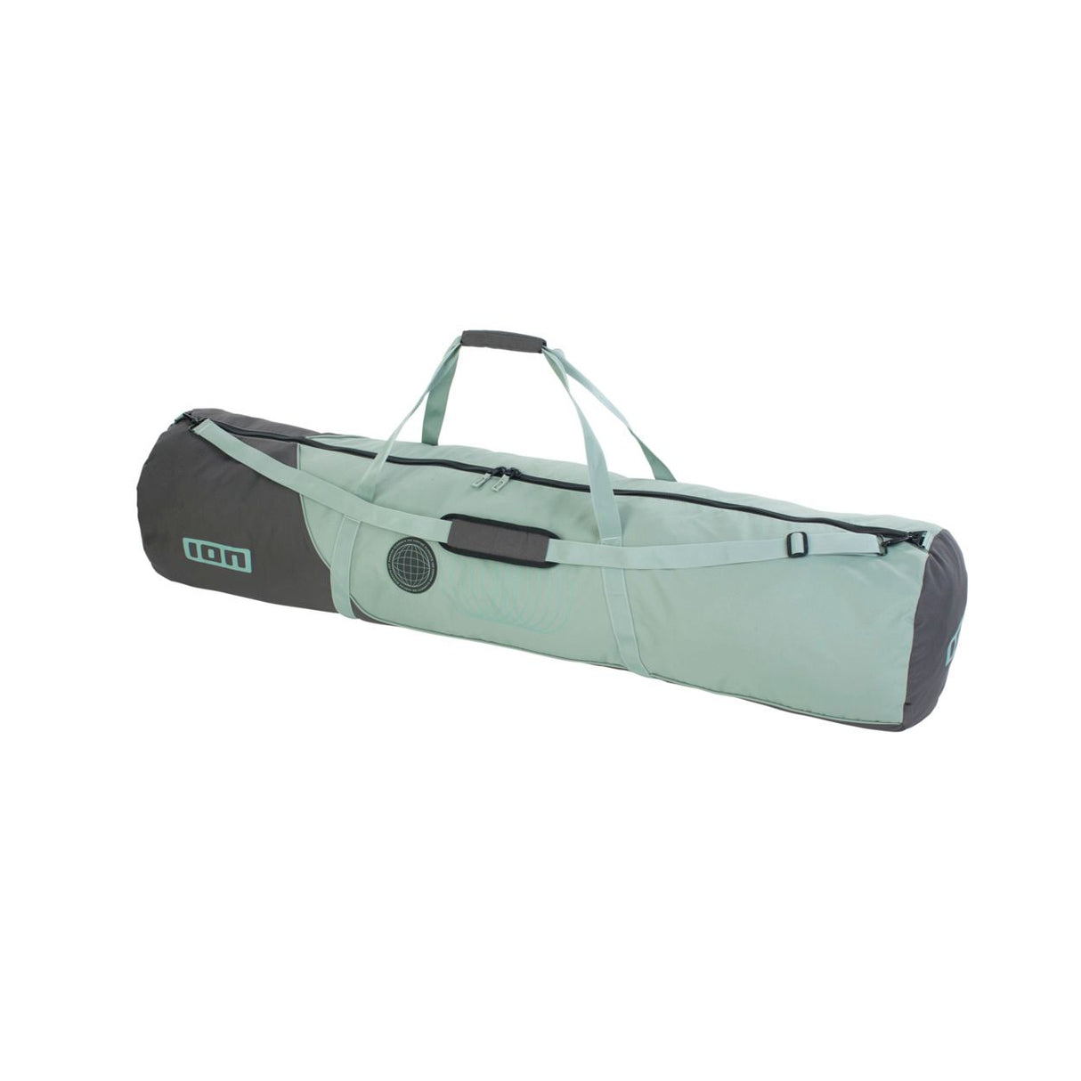 ION Wing Quiverbag Core 2026 Transporttasche in Mint-Grün und Schwarz mit Tragegriffen, Seitenperspektive