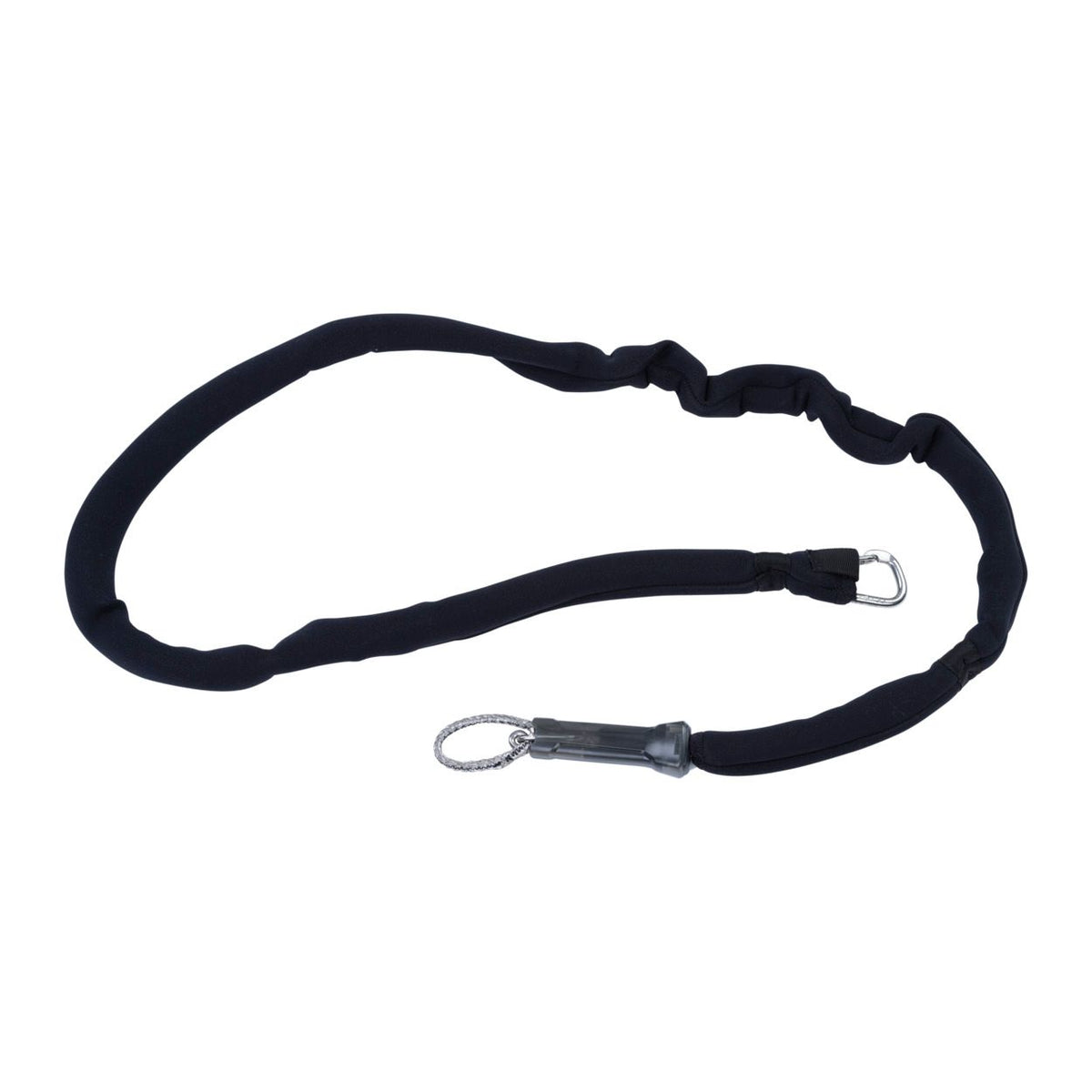 ION Handle Pass Leash Comp 2026 schwarze Kite-Trapezleine mit Metallkarabinern, Flachansicht