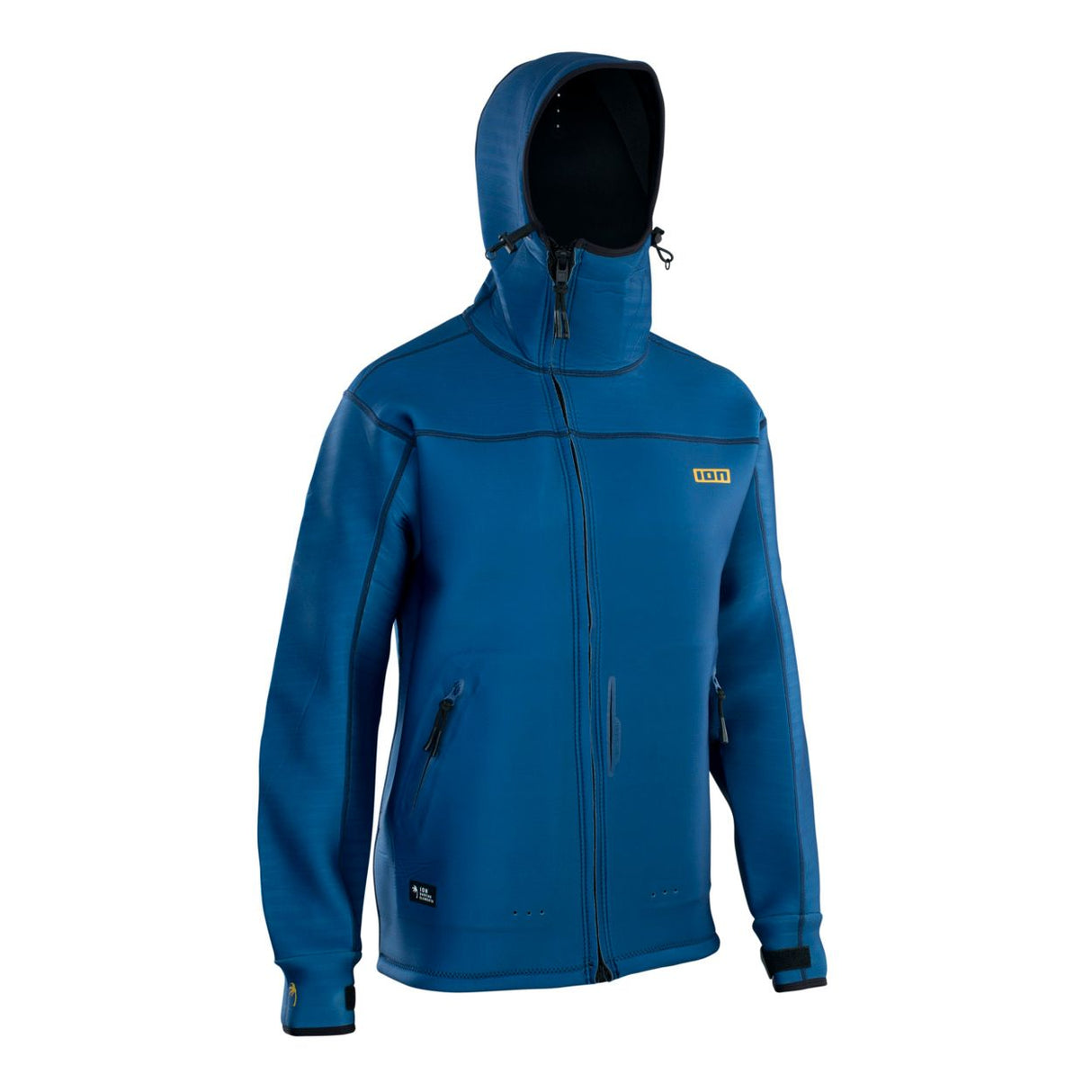 ION Neo Shelter Jacket Amp Herren 2024 in Blau mit Kapuze, Frontansicht, Schutzjacke mit Reißverschluss