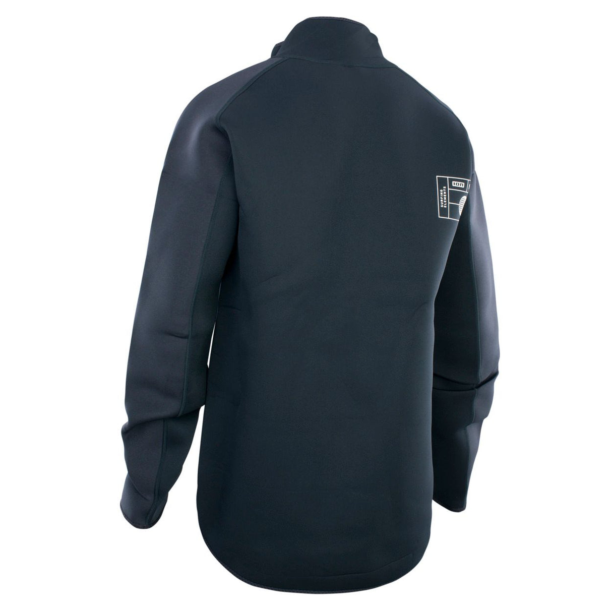 ION Neo Cruise Jacke Herren 2024 in Dunkelblau, Rückansicht, funktionelle Wassersportjacke mit Logo