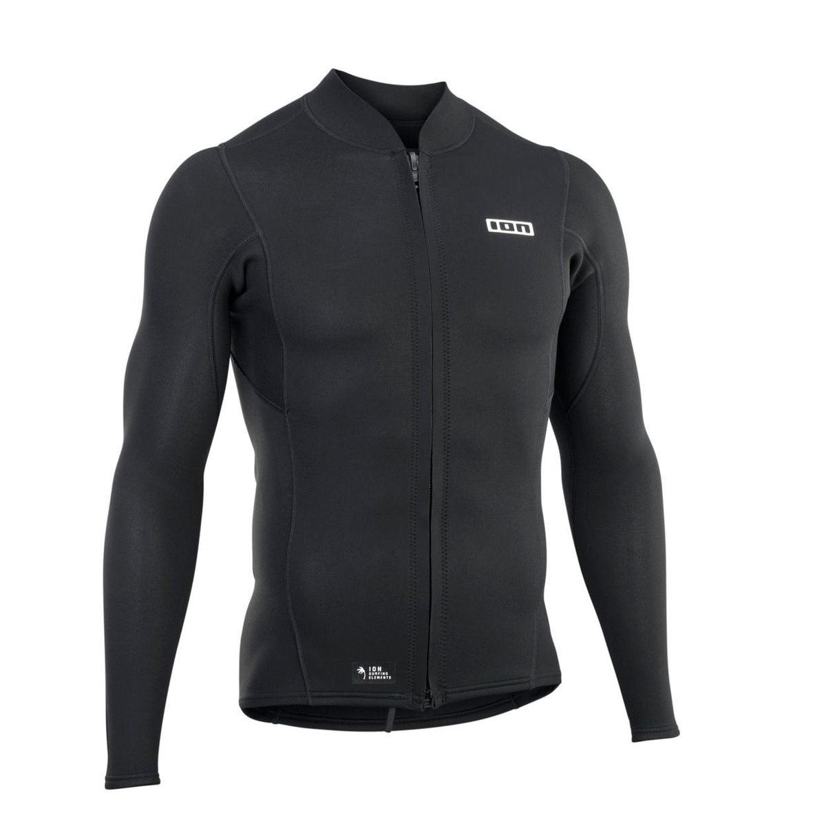 ION Neo Zip Top 2/1 LS Protection 2026 schwarzer Neopren-Oberteil mit Reißverschluss, Frontalansicht