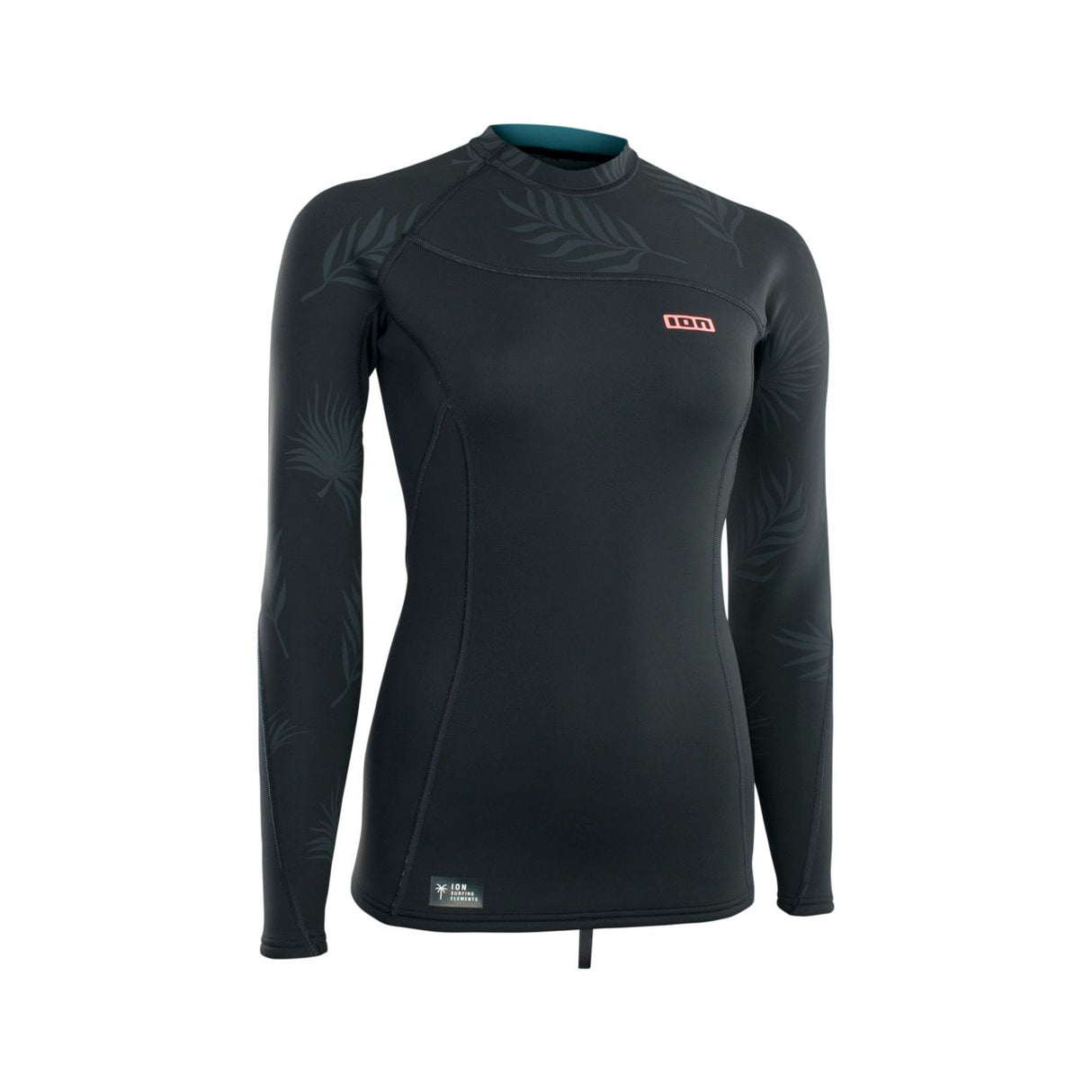 ION Neo Top 2/2 LS Damen Neoprenanzug schwarz, Langarm Wassersport Oberteil, Frontansicht