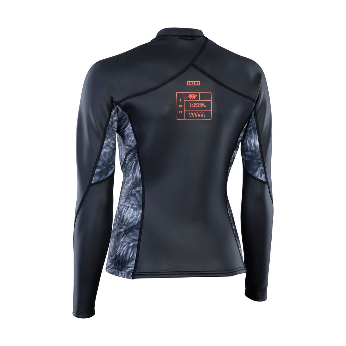 ION Neo Zip Top 2/1 LS Skin Damen Neoprenanzug in Schwarz mit Reißverschluss, Frontalansicht
